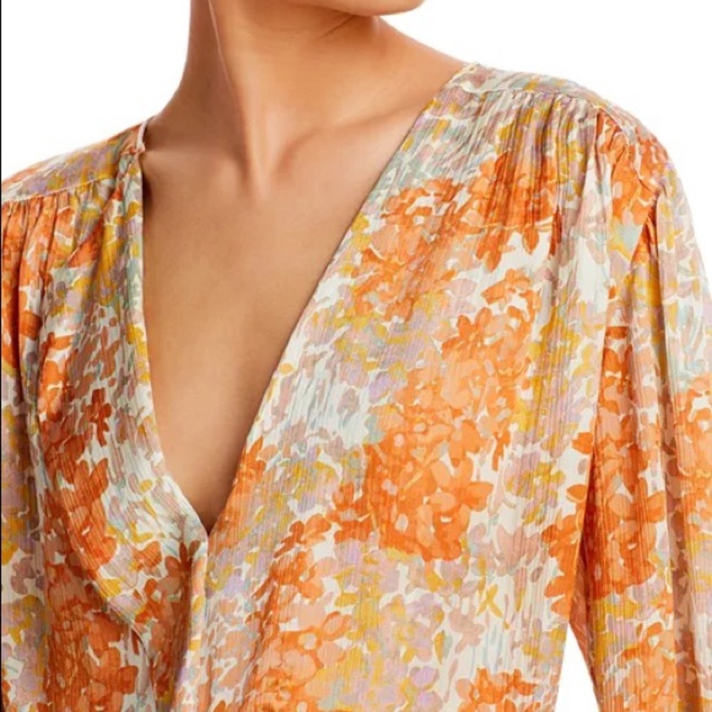 Vince Garden Textured Printed Top size M - Picture 3 of 12